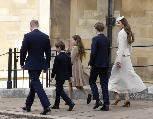De prins en prinses van Wales bij de Easter Matins Service 2026.