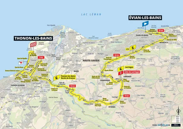 Map parcours etappe 16 Tour de France 2026
