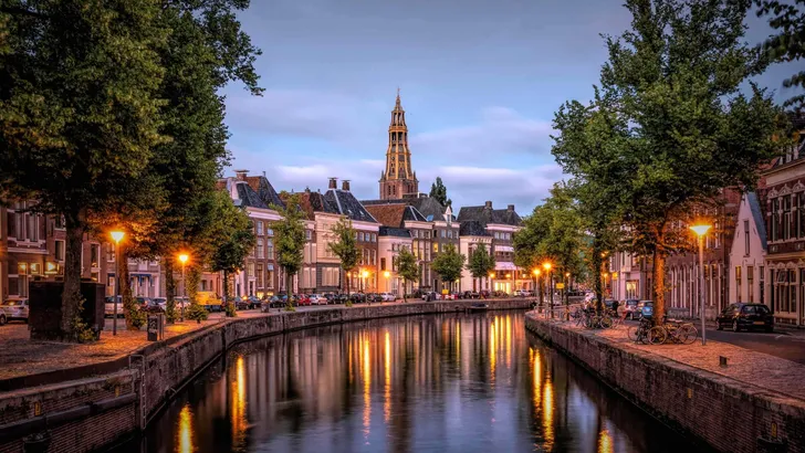 the Hoge der Aa in the city of Groningen. The Netherlands