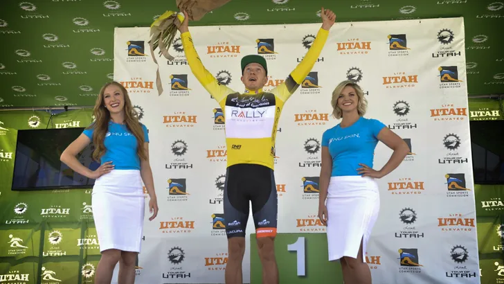 Marco Canola en Rob Britton vieren feest in Tour of Utah