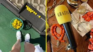 Op de golfbaan en Grazia microfoon - diary
