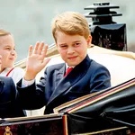 King Charles lll and Queen Camilla, Prince William and Princess Cathrine, Prince George, Prince Louise, Princess Charlotte , Prince Edward and Princess Sophie attend the Trooping the Color