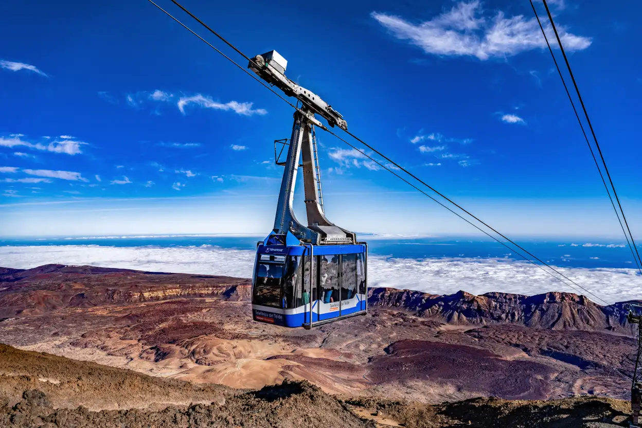 Kabelbaan naar de vulkaan El Teide op Tenerife. 