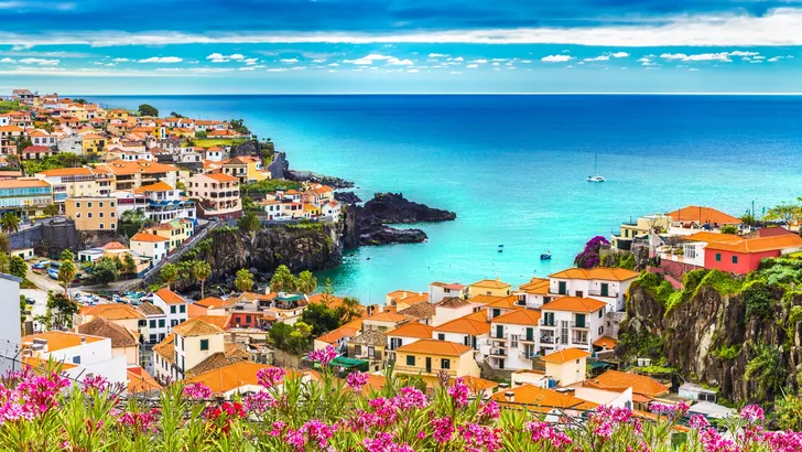 Panoramic view over Camara de Lobos, Madeira island, Portugal