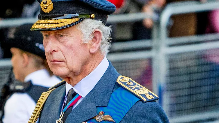 King Charles lll joined the Funeral Procession towards Westminster Hall with coffin with the remains of  the Queen Elizabeth of the United Kingdom