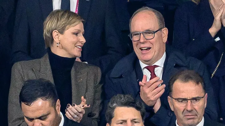 Princess Charlene and Prince Albert together at the Rugby World Cup Final