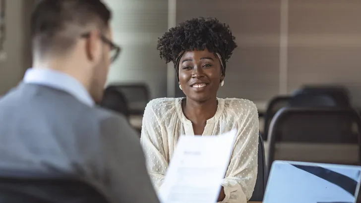 Job applicants having interview.