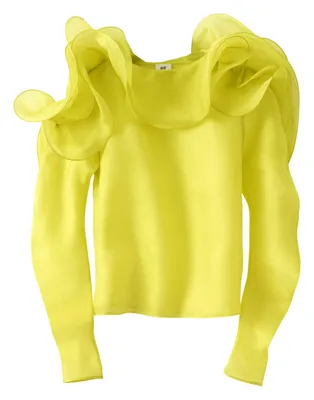 Top with ruffles in neon yellow €79,99