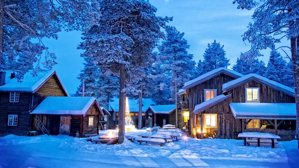 Lekker de sneeuw in Herangtunet Mountain Lodge in Noorwegen 
