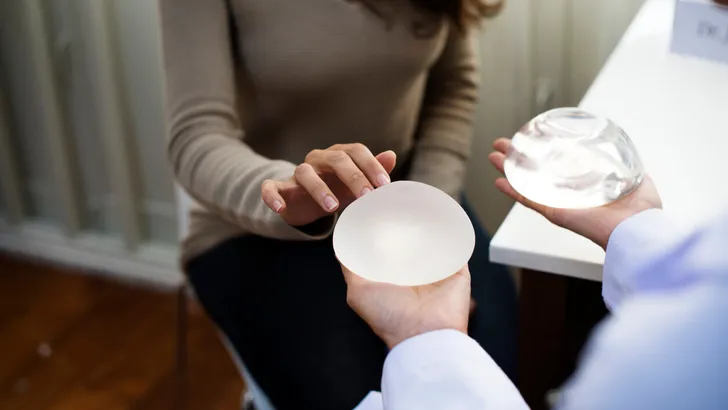 Woman planning to have a breast implant