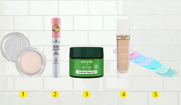 Maaike's beauty favourites van Trinny London, Essence, Weleda, Sisley en Action (v.l.n.r.)