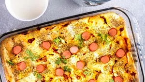 Hartige taart met rookworst