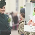 Collage-beeld met op de achtergrond een foto van prinses Catherine en op de voorgrond een polaroid van columnist Ella Vermeulen.
