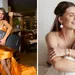 Zomerse essentials volgens Beau Monde – Tweeluik foto's. Links een vrouw in zomerse look met de No More Milky Whites Tanning Set van Marc Inbane en rechts een vrouw met sieraden van ISSY.