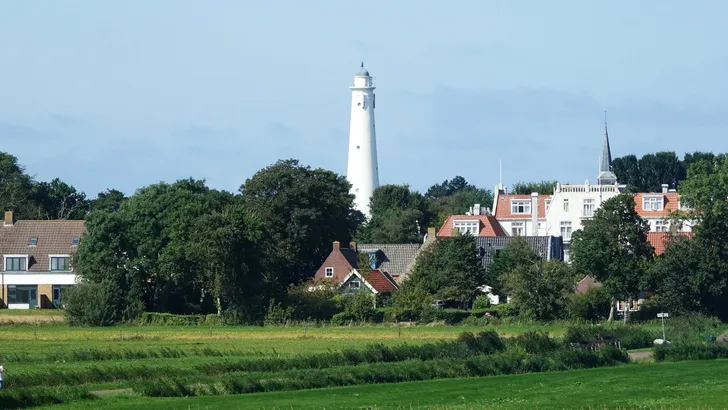 Old white lighthouse of Schiermonnikoog