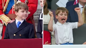 Prins Louis lijkt sprekend op prins George in nieuw verjaardagsportret. – Tweeluik foto's van prins Louis.