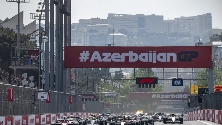 Het circuit van Baku in Azerbeidzjan