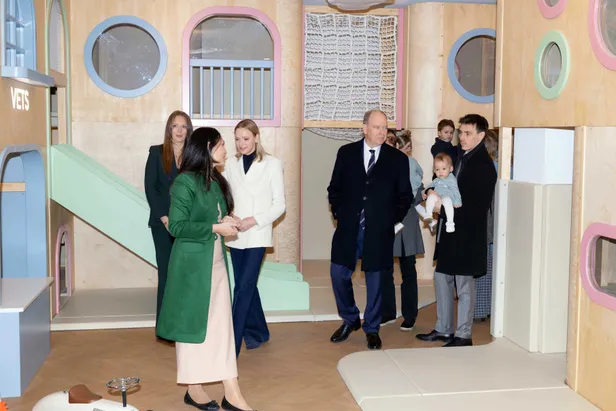 De royal family van Monaco bij de opening van Little Wonders, januari 2026.