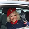 Koningin Camilla bracht eerbetoon aan vader en koningin Elizabeth tijdens werkbezoek