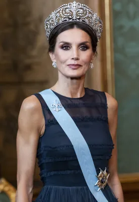 Letizia bij state visit dinner in 2021