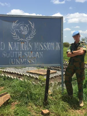 Luitenant-kolonel Eric tijdens zijn missie in Zuid-Soedan