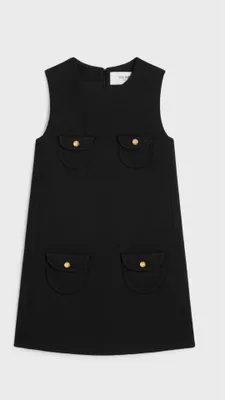 Celine trapeze mini dress in double faced wool tricotine – € 2.300