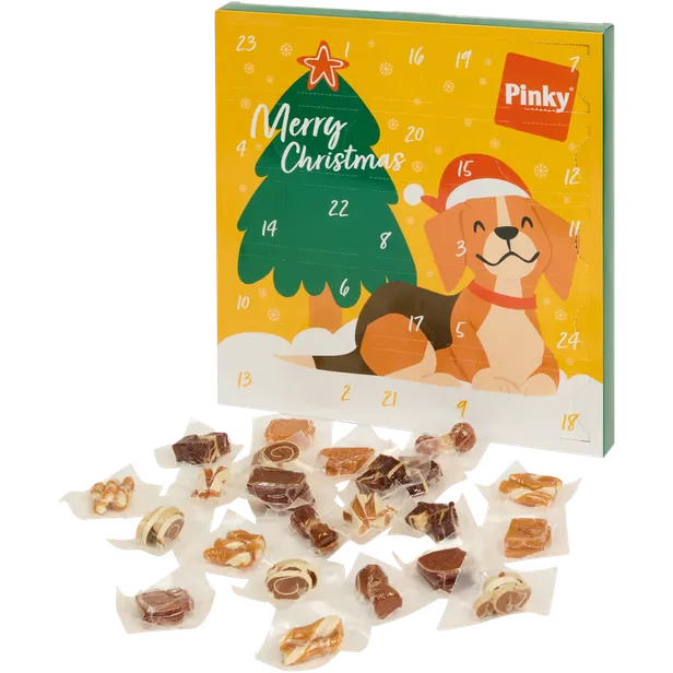 Action Pinky Adventskalender met hondensnoepjes 2025.