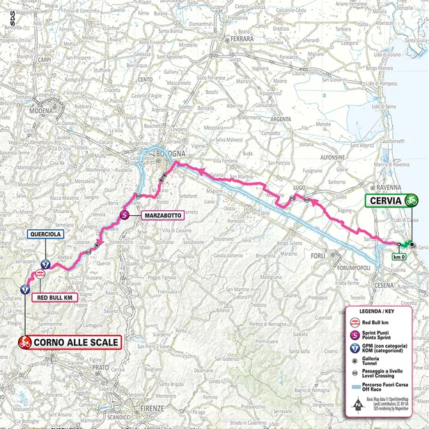 Map Giro 2026 etappe 9.