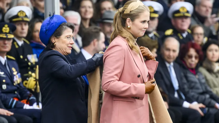 Prinses Amalia bij de doop van het schip Den Helder