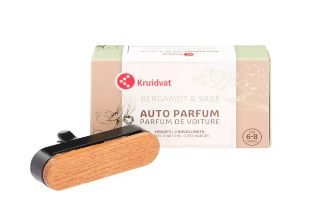 Productfoto van Kruidvat autoparfum Bergamot & Sage.