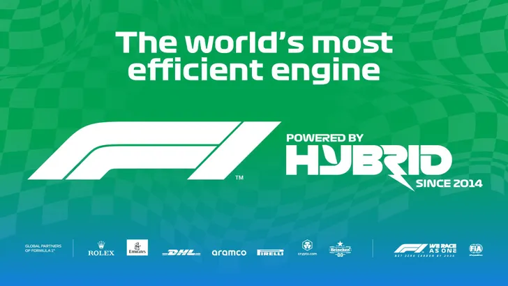 Formule 1 gaat groen met nieuwe 'Powered by Hybrid' logo's