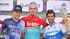 het podium van de GP Quebec 2022, een Canadese WorldTour-wedstrijd