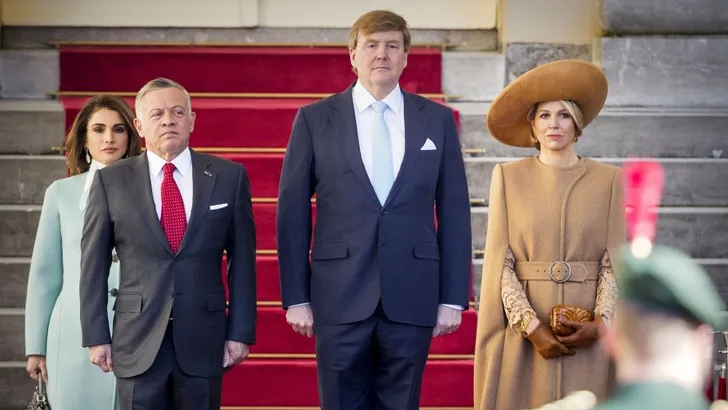 Oranjes ontvangen royals Jordanië op Noordeinde