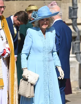 Koningin Camilla bij de paasmis te St George's Chapel, april 2025.