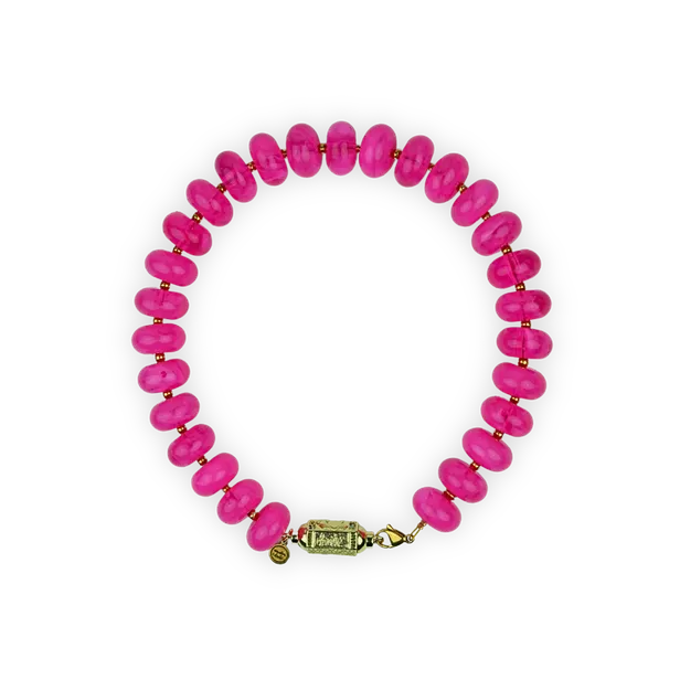 Productfoto van roze statementketting, Berry Bliss necklace van Navalon & Danté.