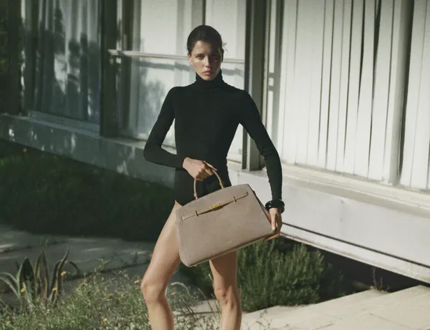 Demellier London Hudson Light Taupe Suede.