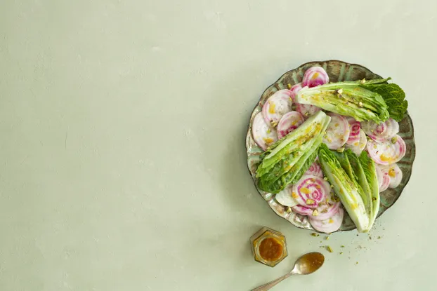 Chioggia-salade met mosterd-sinaasappeldressing