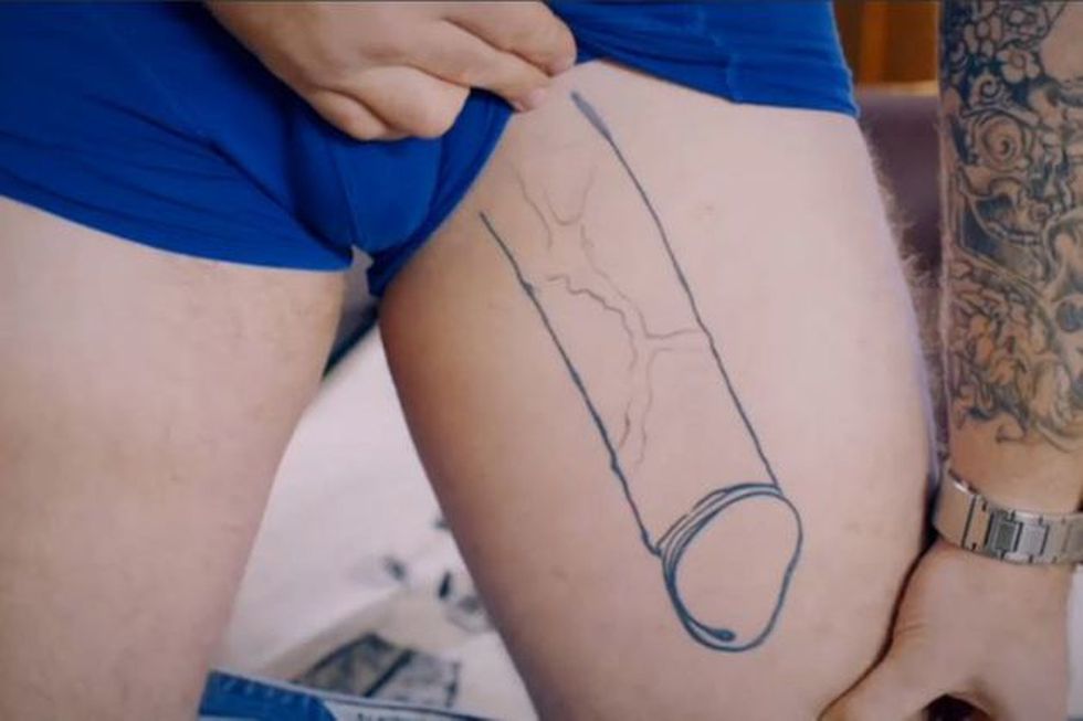 On penis tattoo Male Genital. 