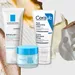 Crèmes van verschillende merken als collage