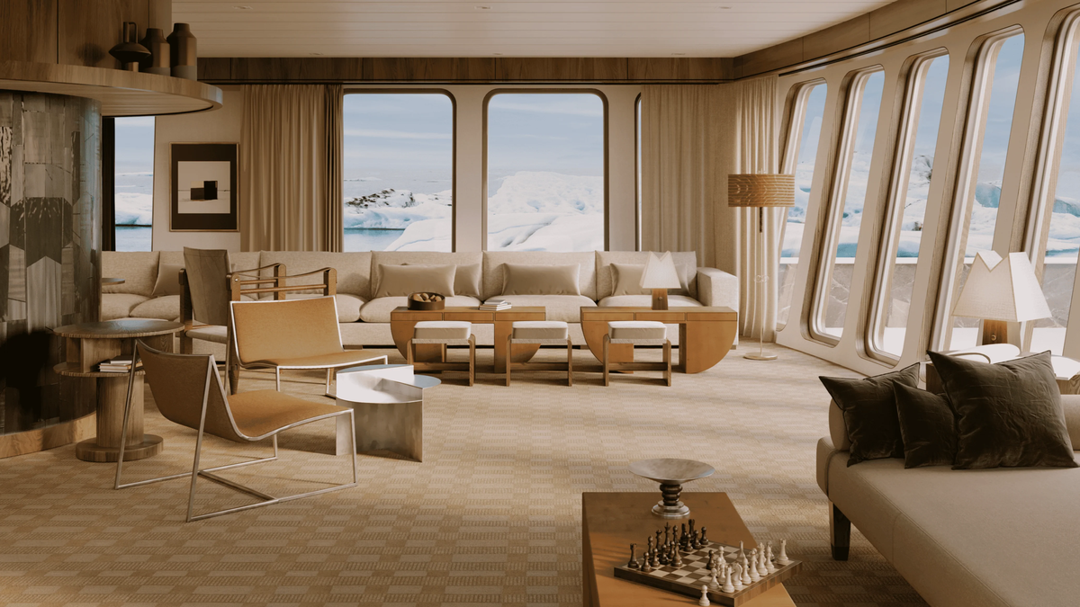 Dit 70 meter lange poolschip vaart straks met vijf enorme zonnezeilen door het Noordpoolgebied
