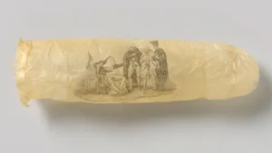 Rijksmuseum koopt eeuwenoude condoom met prent van ondeugende non