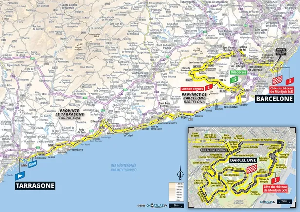 Map parcours etappe 2 Tour de France 2026