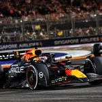 Een auto van Red Bull. Het team van Max Verstappen rijdt in de Formule 1, dat in handen is van Liberty Media