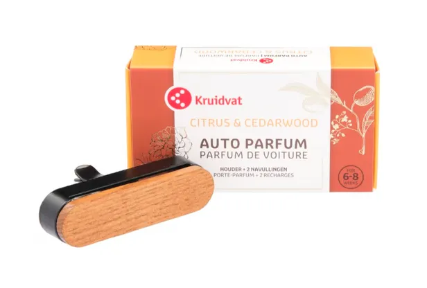 Productfoto van Kruidvat autoparfum Citrus & Cedarwood.