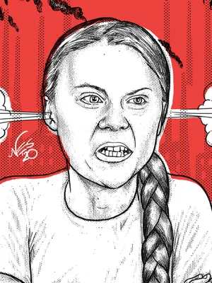 Illustratie Greta Thunberg