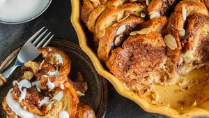 Broodpudding van paasbrood