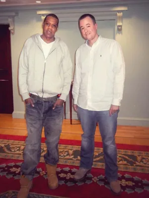 Saul van Stapele (r) met Jay-Z