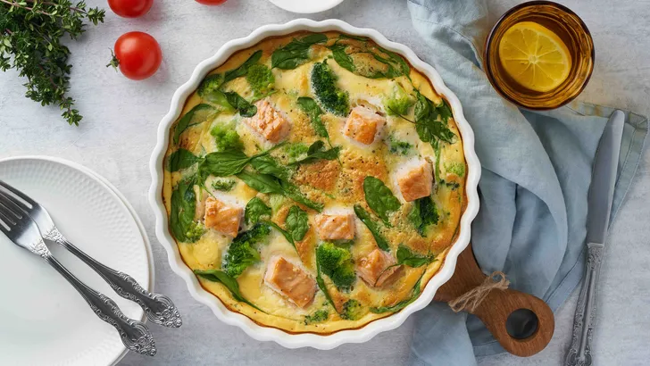 Zalm-ovenschotel met spinazie