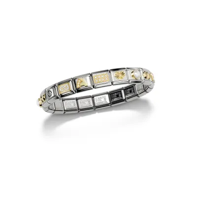Nomination-armband zilver met goud 