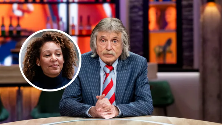 Nathalie van Berkel (inzet) en Johan Derksen